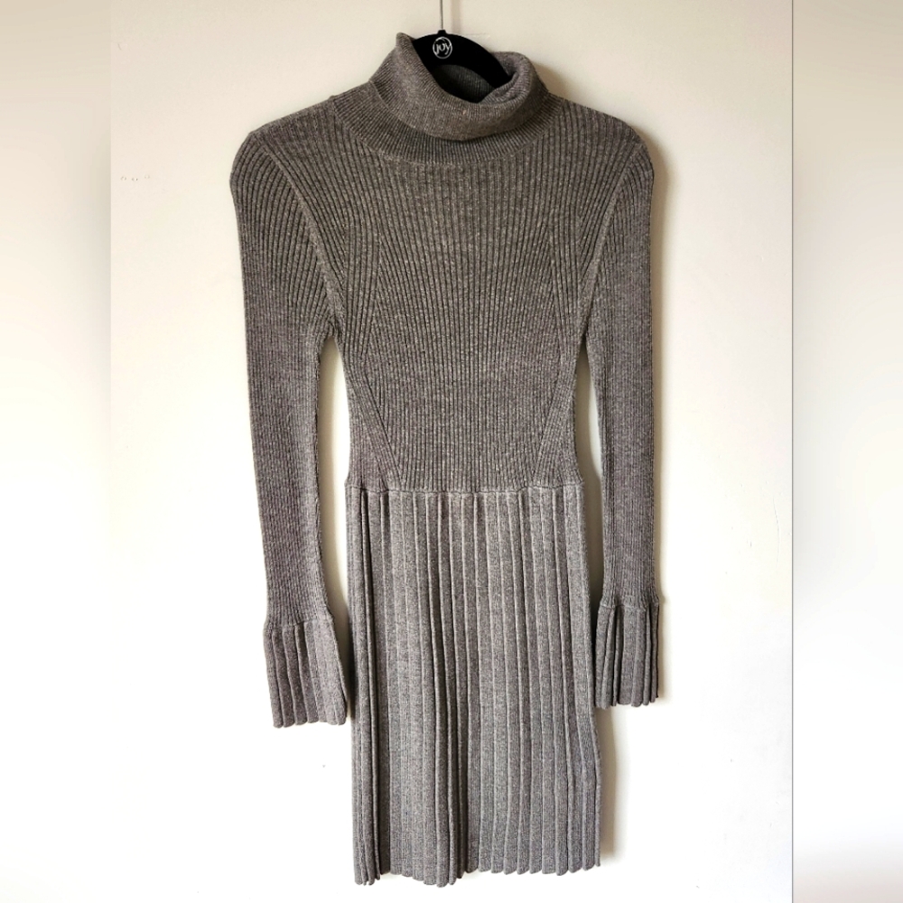 Adriana Papell Grey Sweater Dress